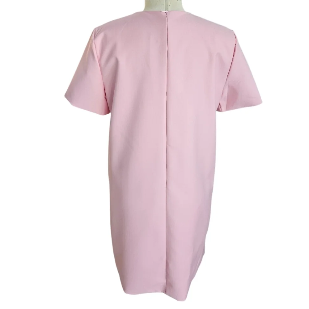 NWOT Pink Baby Pink  Dress with Embellished Sworowski Cristals Neckline - Picture 2 of 8